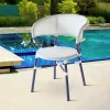 White French Outdoor Garden Restaurant Aluminum Dining Furniture Patio Cafe Teslin Bistro Chair