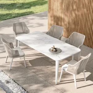 Aluminum Alloy Modern Comfortable Waterproof Stackable Rattan Wicker Dining Chair for Outdoor Garden Use