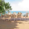 Aluminum Alloy Modern Comfortable Waterproof Stackable Rattan Wicker Dining Chair for Outdoor Garden Use