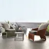 Balcony Leisure Wood Small Sofa Outdoor Furniture Courtyard Garden Terrace Living Room Combination Hotel Villa Modern