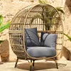 Comfortable Modern Outdoor Egg Shaped Garden Sofa Set Rattan Furniture Waterproof Durable Eco-Friendly for Hotel Courtyard Villa