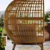 Comfortable Modern Outdoor Egg Shaped Garden Sofa Set Rattan Furniture Waterproof Durable Eco-Friendly for Hotel Courtyard Villa