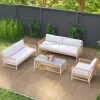 Comfortable Modern Outdoor Rattan Sofa Set Waterproof Cushions Bedroom Villa Living Room Courtyard Eco-Friendly Wicker Rust