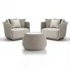 Commercial Durable Outdoor Furniture Set for Dining Courtyard Use Waterproof Sunscreen Two Seat Rattan Sofa Tea Table Set