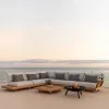 Contemporary Teak Single Sofa All Weather Relaxation Garden Furniture Luxury Outdoor Sofa With Cushions
