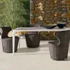 Contemporary Wicker Rattan Outdoor Sofa Chair Set Waterproof Cushions-Durable Eco-Friendly Modern Design for Hotel Villa Use