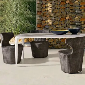 Contemporary Wicker Rattan Outdoor Sofa Chair Set Waterproof Cushions-Durable Eco-Friendly Modern Design for Hotel Villa Use