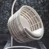 Custom Modern Outdoor Garden Patio All Weather Handwoven Wicker PE Rattan Waterproof Cushion Hanging Egg Swing Chair Outdoor