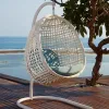 Custom Modern Outdoor Garden Patio All Weather Handwoven Wicker PE Rattan Waterproof Cushion Hanging Egg Swing Chair Outdoor