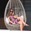 Custom Modern Outdoor Garden Patio All Weather Handwoven Wicker PE Rattan Waterproof Cushion Hanging Egg Swing Chair Outdoor