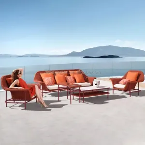 Custom Modular Outdoor Sofa Garden Sets Durable Multicolor Rope Material Furniture European Factory Wholesale Outdoor Furniture