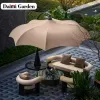 Customizable Eco-Friendly Modern Dome Canopy Commercial Patio Umbrella Heavy Duty Aluminum Frame Granite Base Hotel Luxury