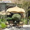 Customizable Eco-Friendly Modern Dome Canopy Commercial Patio Umbrella Heavy Duty Aluminum Frame Granite Base Hotel Luxury