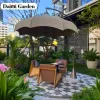 Customizable Eco-Friendly Modern Dome Canopy Commercial Patio Umbrella Heavy Duty Aluminum Frame Granite Base Hotel Luxury