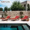Customizable Modern Teak Rattan Sun Lounger Durable Eco-Friendly Rainproof for Outdoor Use Living Room Beach Pool Hotel Leisure