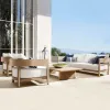 Customizable Modern Teak Wood Outdoor Sofa Set-Waterproof Durable Eco-Friendly for Hotel Villa Gardens