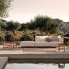 Deluxe Modern Design High-End Garden Furniture Teak Frame Waterproof Outdoor Sun Sofa Set Durable Wood for Hotels Parks