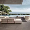 Deluxe Modern Design High-End Garden Furniture Teak Frame Waterproof Outdoor Sun Sofa Set Durable Wood for Hotels Parks