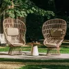Durable High Back Garden Sofa Modern Wing Back Recliner for Outdoor Furniture Hotel Park Use Wood Material