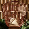 Durable High Back Garden Sofa Modern Wing Back Recliner for Outdoor Furniture Hotel Park Use Wood Material
