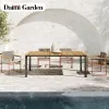 Durable Modern Outdoor Patio Dining Table and Chair Set Wood Furniture for Garden Courtyard Villa Hotel Use