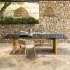 Durable Outdoor Dining Set Teak Wood Rope Design Patio Furniture for Garden Living Room and Kitchen Use
