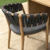 Durable Outdoor Dining Set Teak Wood Rope Design Patio Furniture for Garden Living Room and Kitchen Use