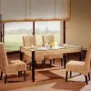 Durable Rattan Woven Dining Chairs and Tables Midcentury Design Outdoor Furniture for Western Restaurants and Hotels Daimi D055