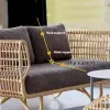 Durable Single Sofa Patio Courtyard Rattan Sofa Beaches Leisure Rainproof Modern Garden Sofa