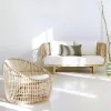 Durable Single Sofa Patio Courtyard Rattan Sofa Beaches Leisure Rainproof Modern Garden Sofa