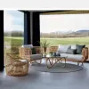 Durable Single Sofa Patio Courtyard Rattan Sofa Beaches Leisure Rainproof Modern Garden Sofa