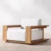 Durable Waterproof Weather Resistant Eco-Friendly Modern Natural Teak Wooden Sofa Set Waterproof Cushions for Outdoor Bedroom