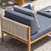 European Garden Sofa Set Outdoor Furniture Teak Wood Rope Design for Home Villa Patio Courtyard