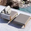 European Garden Sofa Set Outdoor Furniture Teak Wood Rope Design for Home Villa Patio Courtyard