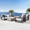 European Style Garden Outdoor Furniture Set Patio Solid Wooden Waterproof Teak Wood Sofa Sets Coffee Table Hotel