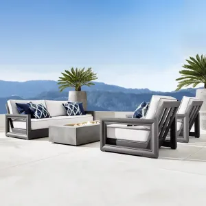 European Style Garden Outdoor Furniture Set Patio Solid Wooden Waterproof Teak Wood Sofa Sets Coffee Table Hotel