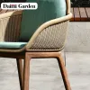 European Style Modern Luxury Durable Waterproof Wood Customized Service Dining Table Chair Sets Outdoor Patio