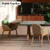 European Style Modern Luxury Durable Waterproof Wood Customized Service Dining Table Chair Sets Outdoor Patio