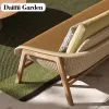 European Style Modern Luxury Durable Waterproof Wood Customized Service Dining Table Chair Sets Outdoor Patio