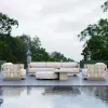 Factory Best-selling Modern Teak Sofa Set for Outdoor Garden Villa Courtyard Park Apartment Leisure Furniture