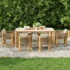 Factory Direct Selling Garden Dining Furniture Teak Rope Dining Chairs and Table Villa Waterproof Wood Outdoor Dining Set