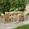 Factory Direct Selling Garden Dining Furniture Teak Rope Dining Chairs and Table Villa Waterproof Wood Outdoor Dining Set