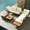 Factory Direct Selling Outdoor Garden Courtyard Apartment Hotel Terrace L-Shape Aluminum Sofa Set Tea Table Waterproof Durable