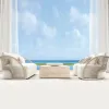 Foshan Customizable Luxury Outdoor Garden Patio Sofa Set Waterproof Rattan Sofa-Hotel Courtyard Use Eco-Friendly Durable