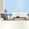 Foshan Customizable Luxury Outdoor Garden Patio Sofa Set Waterproof Rattan Sofa-Hotel Courtyard Use Eco-Friendly Durable