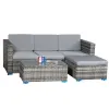 Garden Furniture Outdoor L-Shaped Wood Sectional Sofa Set Apartment Courtyard Park Hotel Villa Use Modern Design Eco-Friendly