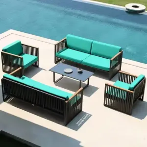 High End Customized Single Sofa Nordic Hotel Garden Waterproof Leisure Aluminum Frame Outdoor Sofa