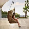 High-End Modern PE Rattan Swing Chair Waterproof Cushion for Outdoor Garden Furniture Children's Patio Courtyard-Seats 2 Pe