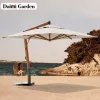 High-End Modern Waterproof Aluminum Outdoor Furniture Sunshade Umbrella Granite Base Manual Lift 1.5m Radii Eco-Friendly Anti-UV