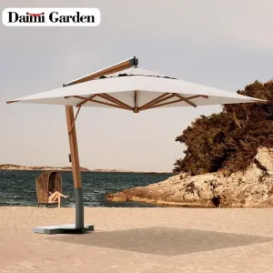 High-End Modern Waterproof Aluminum Outdoor Furniture Sunshade Umbrella Granite Base Manual Lift 1.5m Radii Eco-Friendly Anti-UV